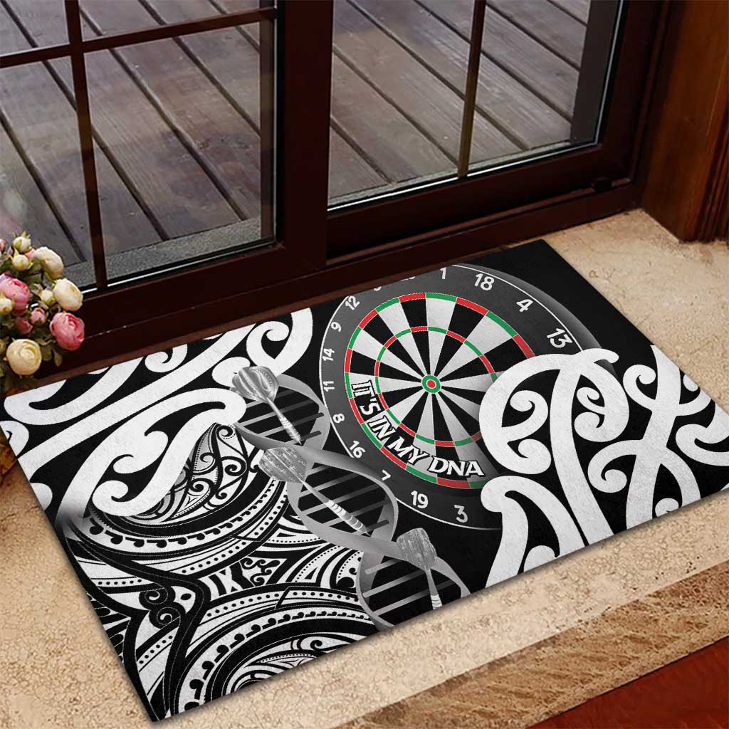 New Zealand Darts Rubber Doormat Aotearoa Maori Its In My DNA Black LT14 - Polynesian Pride