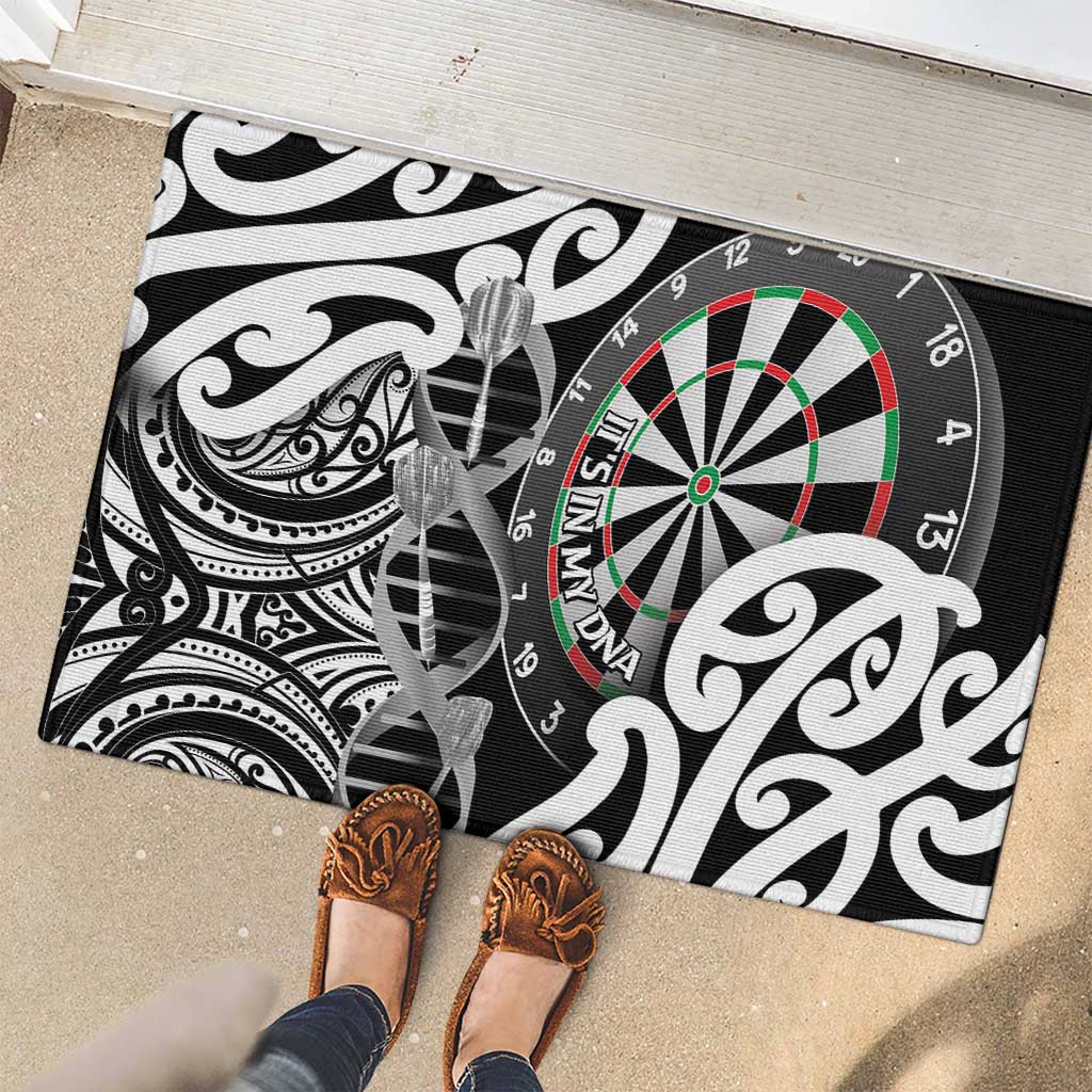 New Zealand Darts Rubber Doormat Aotearoa Maori Its In My DNA Black LT14 - Polynesian Pride
