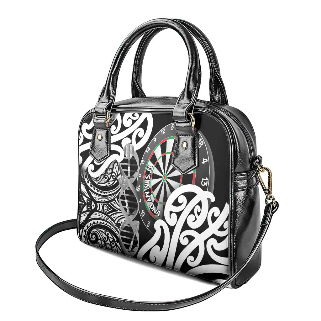 New Zealand Darts Shoulder Handbag Aotearoa Maori Its In My DNA Black - Polynesian Pride