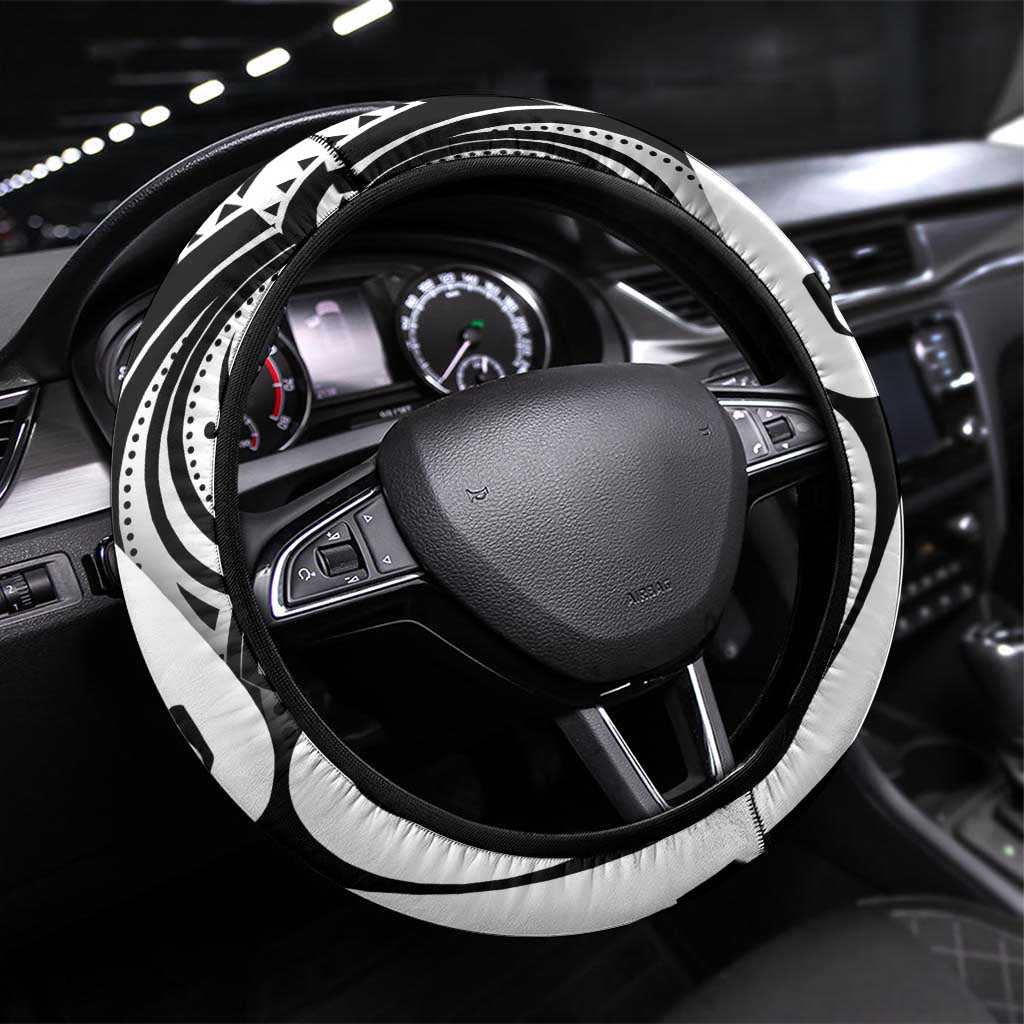 New Zealand Darts Steering Wheel Cover Aotearoa Maori Its In My DNA Black LT14 Universal Fit Black - Polynesian Pride