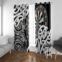 New Zealand Darts Window Curtain Aotearoa Maori Its In My DNA Black - Polynesian Pride