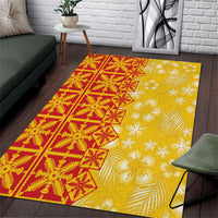 Kahili Quilt Hawaii Area Rug Tropical Flower Seamless Half Style