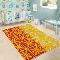 Kahili Quilt Hawaii Area Rug Tropical Flower Seamless Half Style