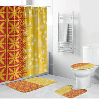 Kahili Quilt Hawaii Bathroom Set Tropical Flower Seamless Half Style