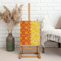 Kahili Quilt Hawaii Canvas Wall Art Tropical Flower Seamless Half Style