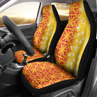 Kahili Quilt Hawaii Car Seat Cover Tropical Flower Seamless Half Style