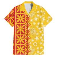 Kahili Quilt Hawaii Family Matching Off Shoulder Maxi Dress and Hawaiian Shirt Tropical Flower Seamless Half Style