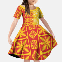 Kahili Quilt Hawaii Family Matching Puletasi and Hawaiian Shirt Tropical Flower Seamless Half Style
