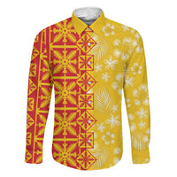 Kahili Quilt Hawaii Family Matching Short Sleeve Bodycon Dress and Hawaiian Shirt Tropical Flower Seamless Half Style