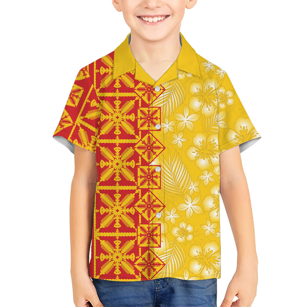 Kahili Quilt Hawaii Family Matching Summer Maxi Dress and Hawaiian Shirt Tropical Flower Seamless Half Style