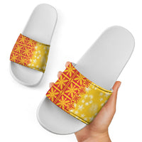 Kahili Quilt Hawaii Slide Sandals Tropical Flower Seamless Half Style