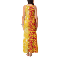 Kahili Quilt Hawaii Tank Maxi Dress Tropical Flower Seamless Half Style
