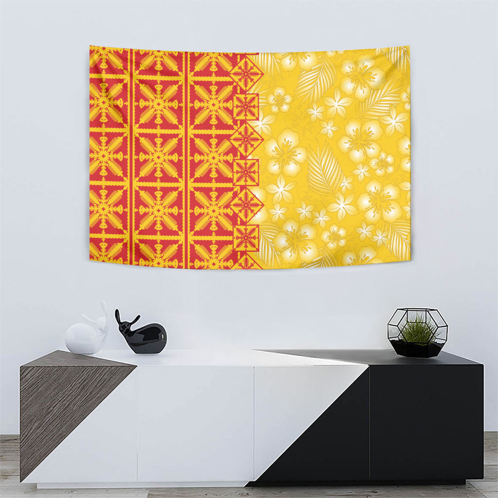 Kahili Quilt Hawaii Tapestry Tropical Flower Seamless Half Style