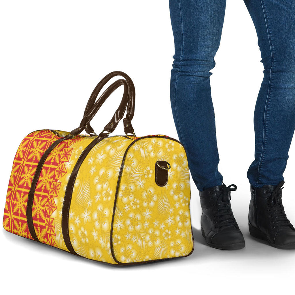 Kahili Quilt Hawaii Travel Bag Tropical Flower Seamless Half Style