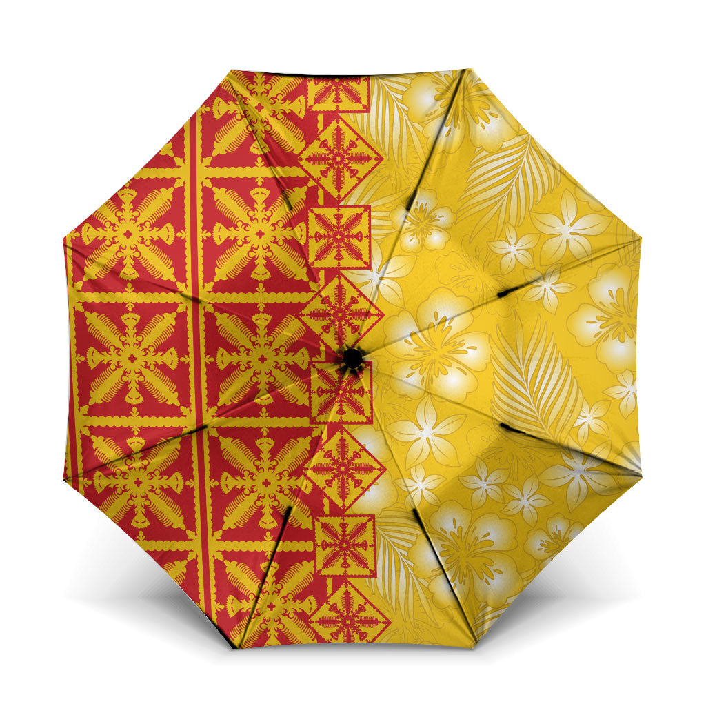 Kahili Quilt Hawaii Umbrella Tropical Flower Seamless Half Style