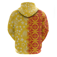 Kahili Quilt Hawaii Zip Hoodie Tropical Flower Seamless Half Style