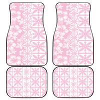 Pastel Pink Kahili Quilt Hawaii Car Mats Tropical Flower Seamless Half Style
