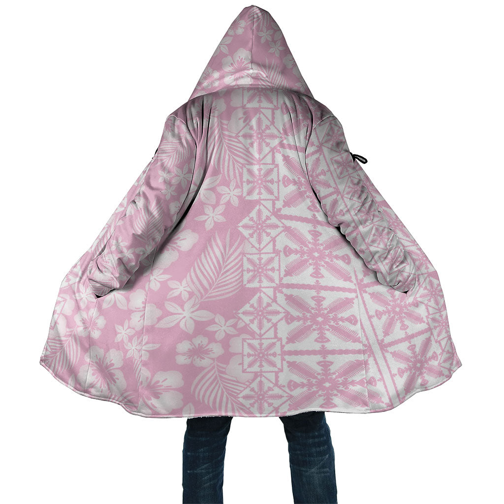 Pastel Pink Kahili Quilt Hawaii Cloak Tropical Flower Seamless Half Style LT14 Unisex Pink - Polynesian Pride