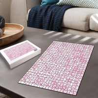 Pastel Pink Kahili Quilt Hawaii Puzzle Tropical Flower Seamless Half Style