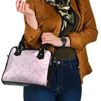 Pastel Pink Kahili Quilt Hawaii Shoulder Handbag Tropical Flower Seamless Half Style