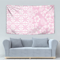 Pastel Pink Kahili Quilt Hawaii Tapestry Tropical Flower Seamless Half Style