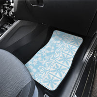 Pastel Blue Kahili Quilt Hawaii Car Mats Tropical Flower Seamless Half Style