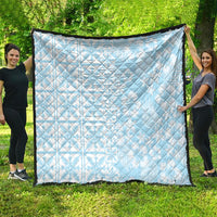 Pastel Blue Kahili Quilt Hawaii Quilt Tropical Flower Seamless Half Style