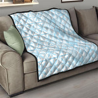 Pastel Blue Kahili Quilt Hawaii Quilt Tropical Flower Seamless Half Style