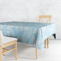 Pastel Blue Kahili Quilt Hawaii Tablecloth Tropical Flower Seamless Half Style