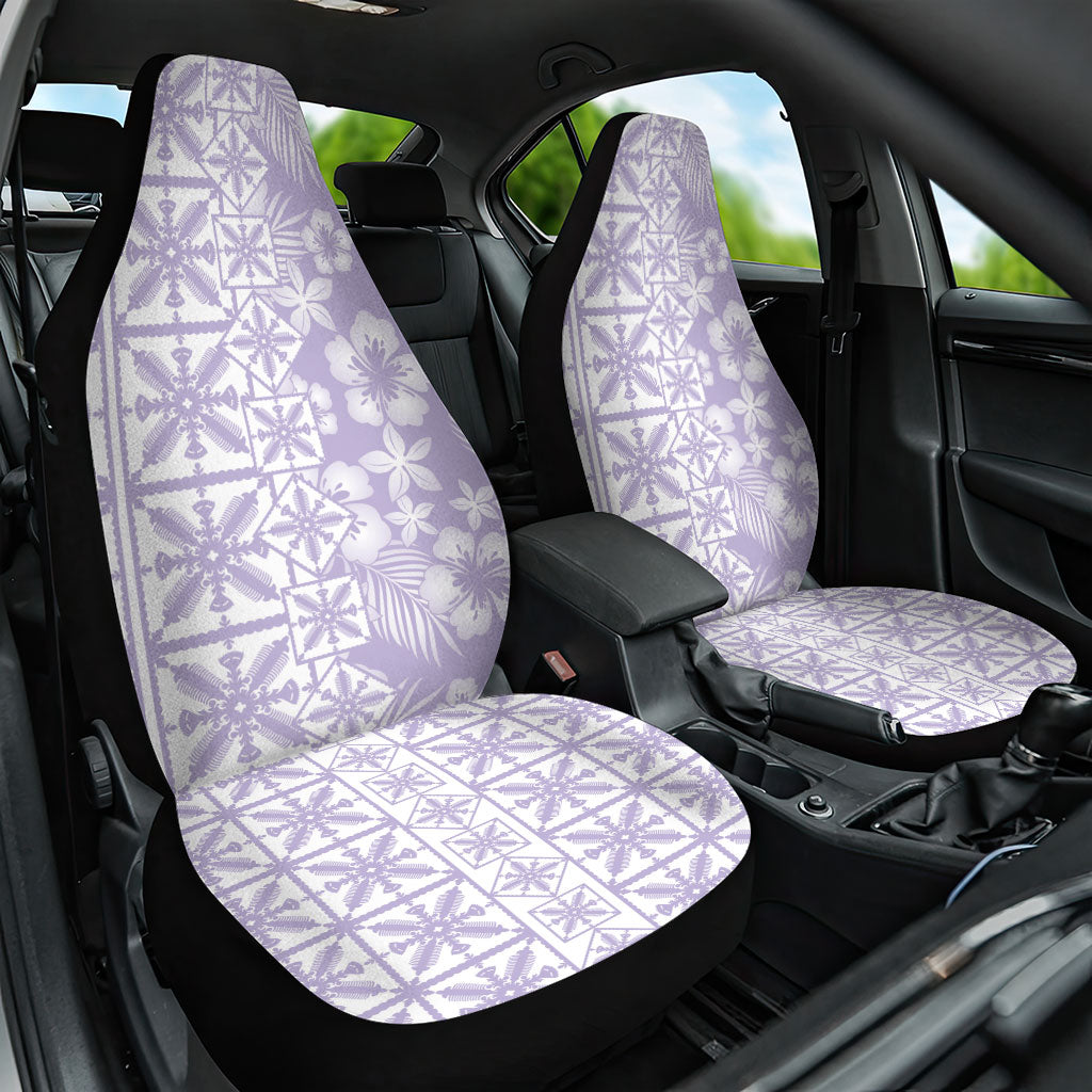 Pastel Purple Kahili Quilt Hawaii Car Seat Cover Tropical Flower Seamless Half Style LT14 One Size Purple - Polynesian Pride