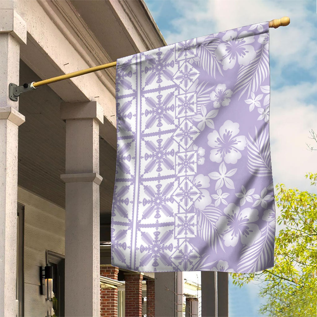 Pastel Purple Kahili Quilt Hawaii Garden Flag Tropical Flower Seamless Half Style