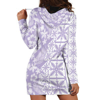 Pastel Purple Kahili Quilt Hawaii Hoodie Dress Tropical Flower Seamless Half Style