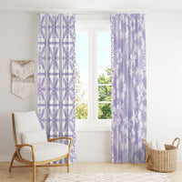 Pastel Purple Kahili Quilt Hawaii Window Curtain Tropical Flower Seamless Half Style