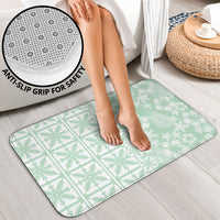 Pastel Green Kahili Quilt Hawaii Bathroom Set Tropical Flower Seamless Half Style