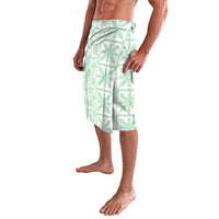 Pastel Green Kahili Quilt Hawaii Lavalava Tropical Flower Seamless Half Style