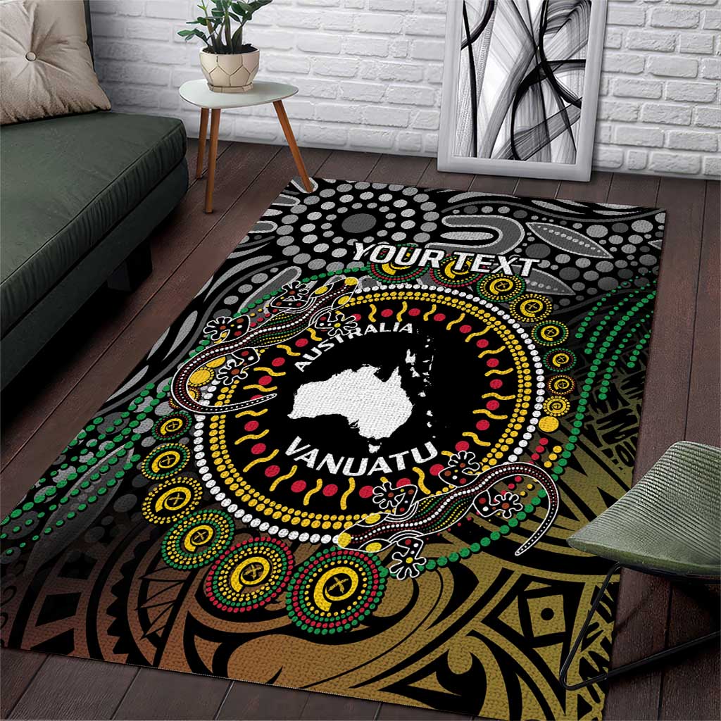 Personalised Australia And Vanuatu Area Rug Aboriginal Lizard Polynesia Ni-Van Pig Tusk