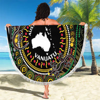 Personalised Australia And Vanuatu Beach Blanket Aboriginal Lizard Polynesia Ni-Van Pig Tusk LT14 - Polynesian Pride