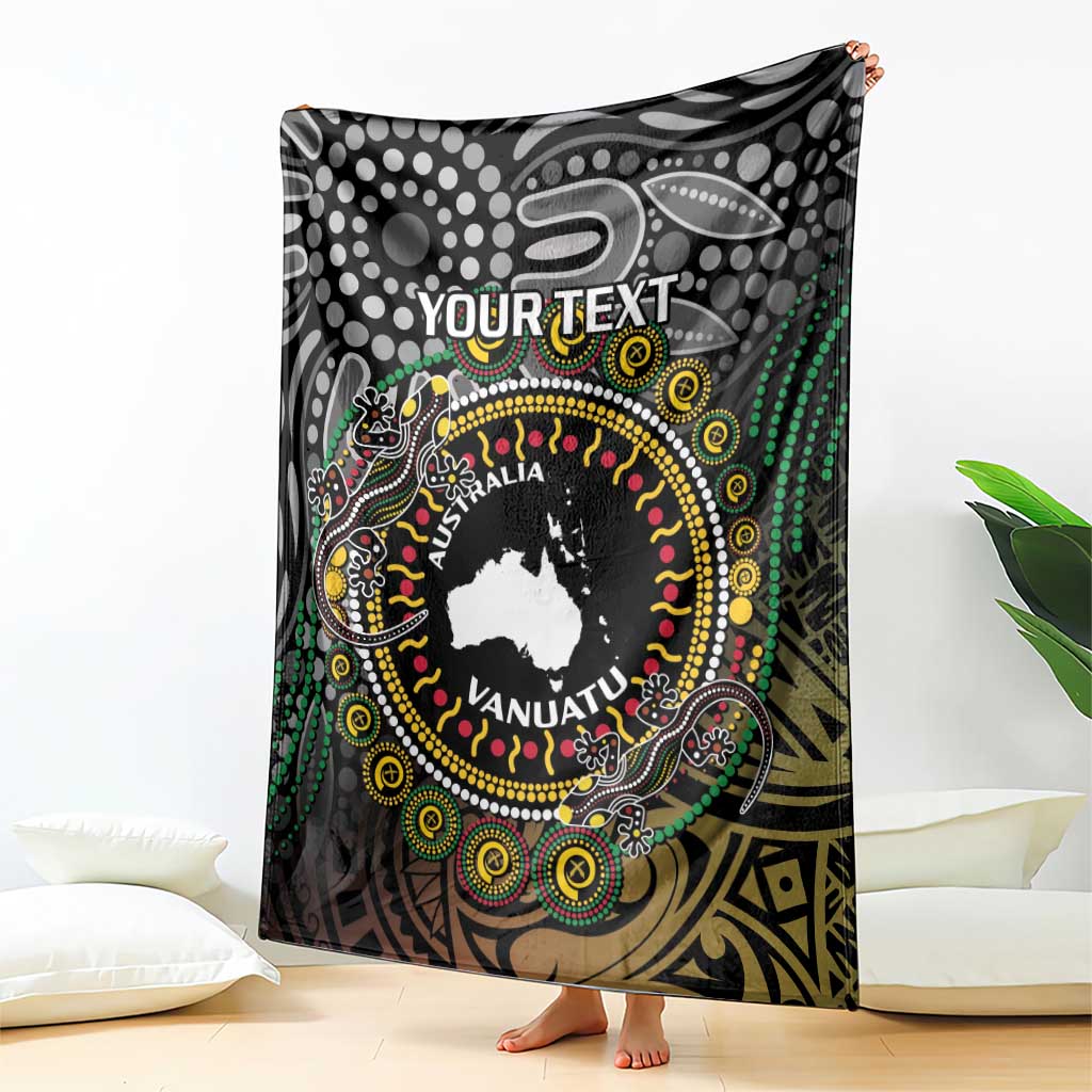 Personalised Australia And Vanuatu Blanket Aboriginal Lizard Polynesia Ni-Van Pig Tusk LT14 - Polynesian Pride