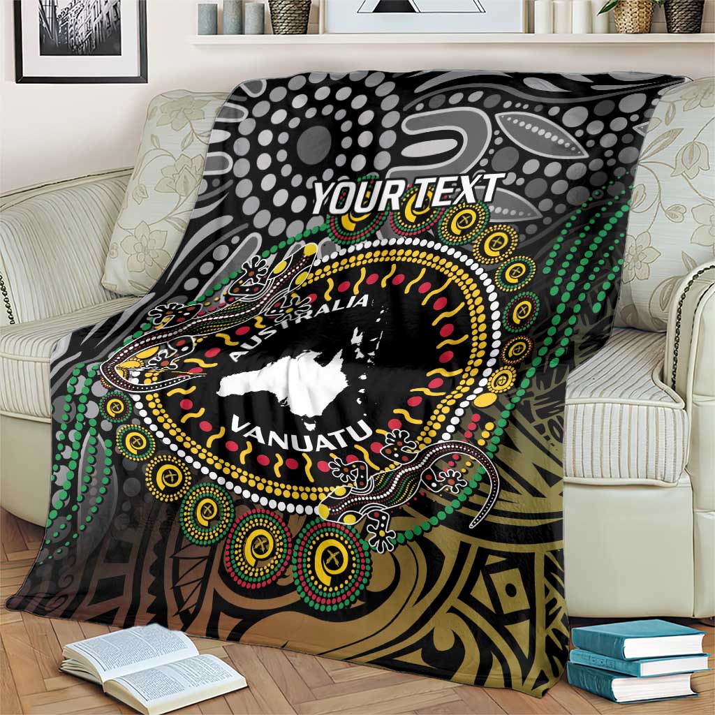Personalised Australia And Vanuatu Blanket Aboriginal Lizard Polynesia Ni-Van Pig Tusk LT14 - Polynesian Pride