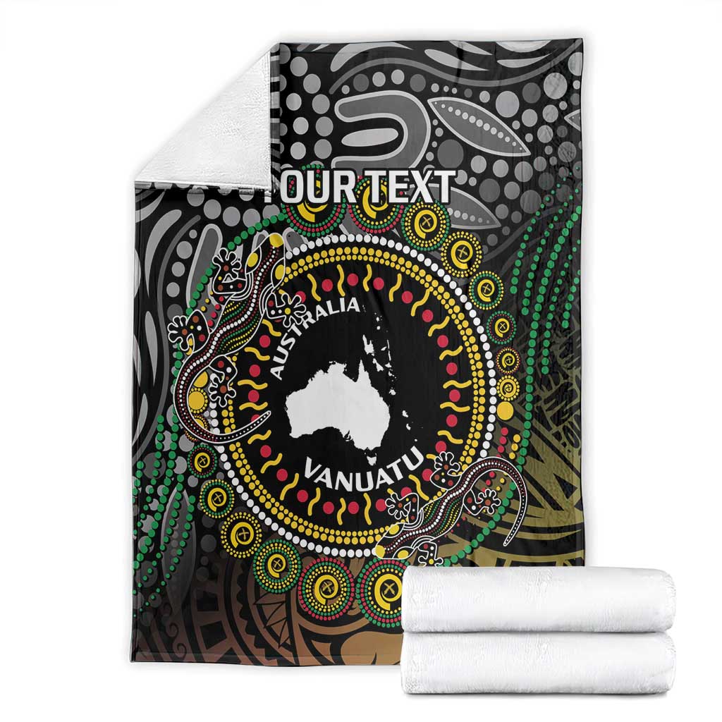 Personalised Australia And Vanuatu Blanket Aboriginal Lizard Polynesia Ni-Van Pig Tusk LT14 - Polynesian Pride