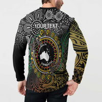Personalised Australia And Vanuatu Button Sweatshirt Aboriginal Lizard Polynesia Ni-Van Pig Tusk LT14 - Polynesian Pride