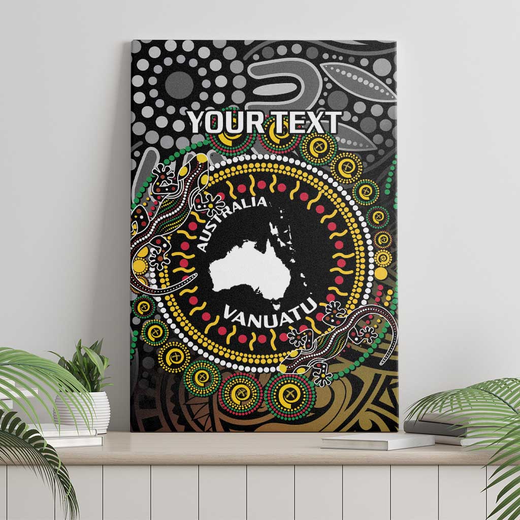 Personalised Australia And Vanuatu Canvas Wall Art Aboriginal Lizard Polynesia Ni-Van Pig Tusk LT14 - Polynesian Pride