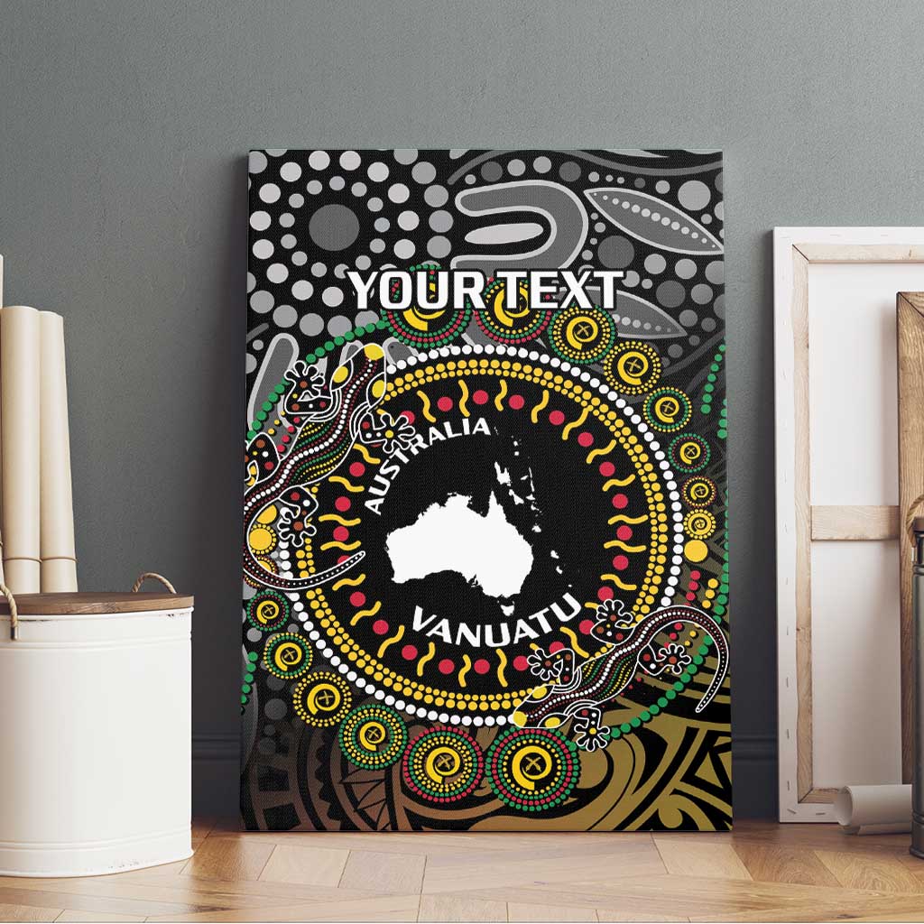 Personalised Australia And Vanuatu Canvas Wall Art Aboriginal Lizard Polynesia Ni-Van Pig Tusk LT14 - Polynesian Pride