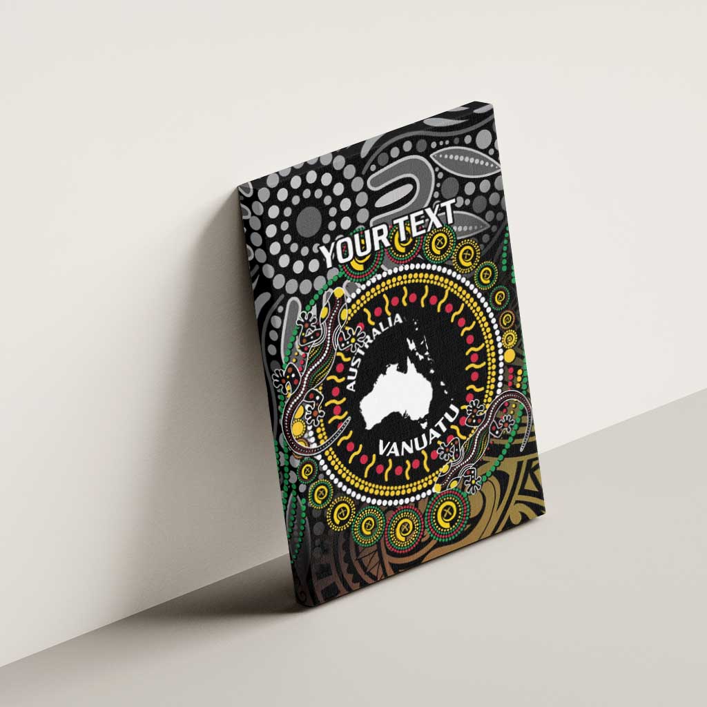 Personalised Australia And Vanuatu Canvas Wall Art Aboriginal Lizard Polynesia Ni-Van Pig Tusk LT14 - Polynesian Pride