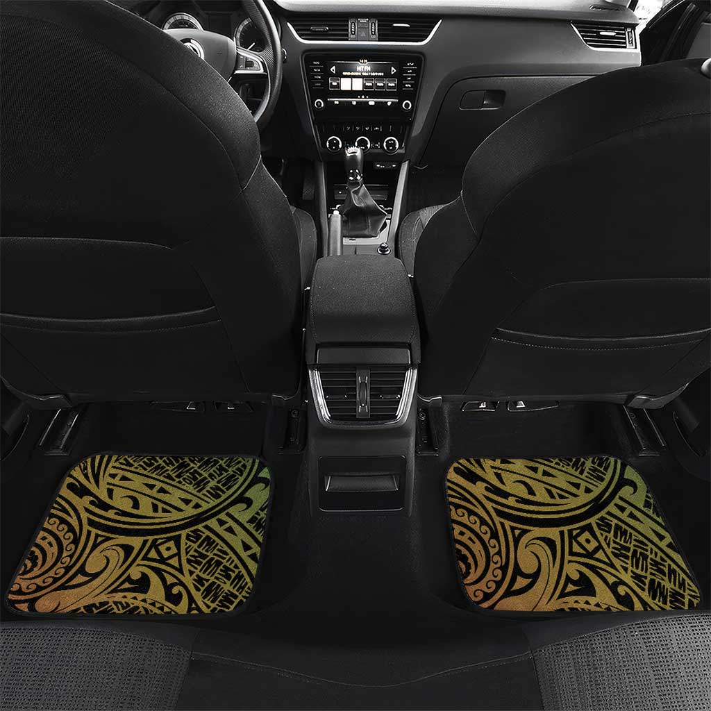 Personalised Australia And Vanuatu Car Mats Aboriginal Lizard Polynesia Ni-Van Pig Tusk LT14 Set 2pcs - Back Black - Polynesian Pride