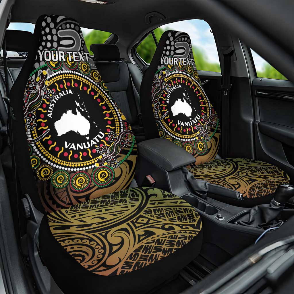 Personalised Australia And Vanuatu Car Seat Cover Aboriginal Lizard Polynesia Ni-Van Pig Tusk