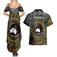 Personalised Australia And Vanuatu Couples Matching Summer Maxi Dress and Hawaiian Shirt Aboriginal Lizard Polynesia Ni-Van Pig Tusk LT14 - Polynesian Pride