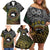 Personalised Australia And Vanuatu Family Matching Off Shoulder Short Dress and Hawaiian Shirt Aboriginal Lizard Polynesia Ni-Van Pig Tusk