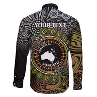 Personalised Australia And Vanuatu Family Matching Short Sleeve Bodycon Dress and Hawaiian Shirt Aboriginal Lizard Polynesia Ni-Van Pig Tusk LT14 - Polynesian Pride