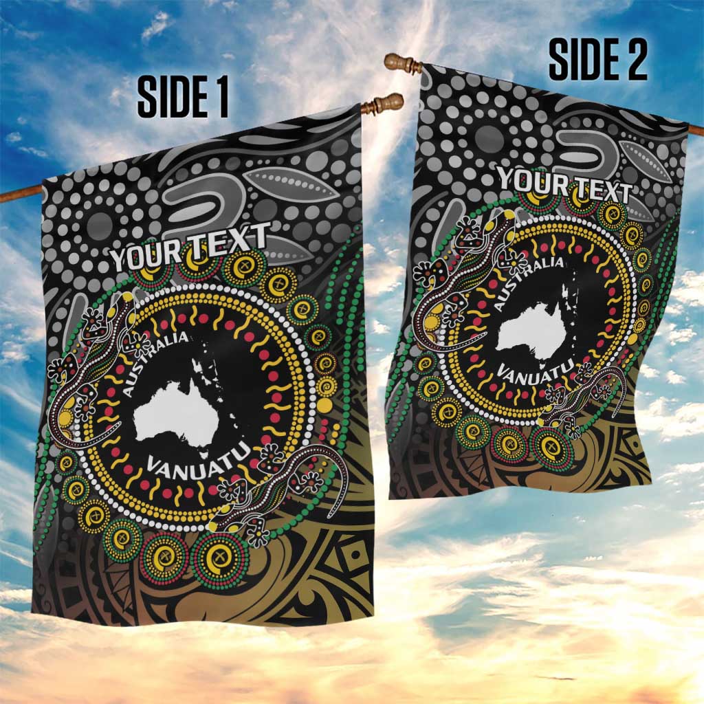 Personalised Australia And Vanuatu Garden Flag Aboriginal Lizard Polynesia Ni-Van Pig Tusk LT14 - Polynesian Pride